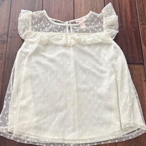 Forever 21 White Ruffle Sleeve Blouse